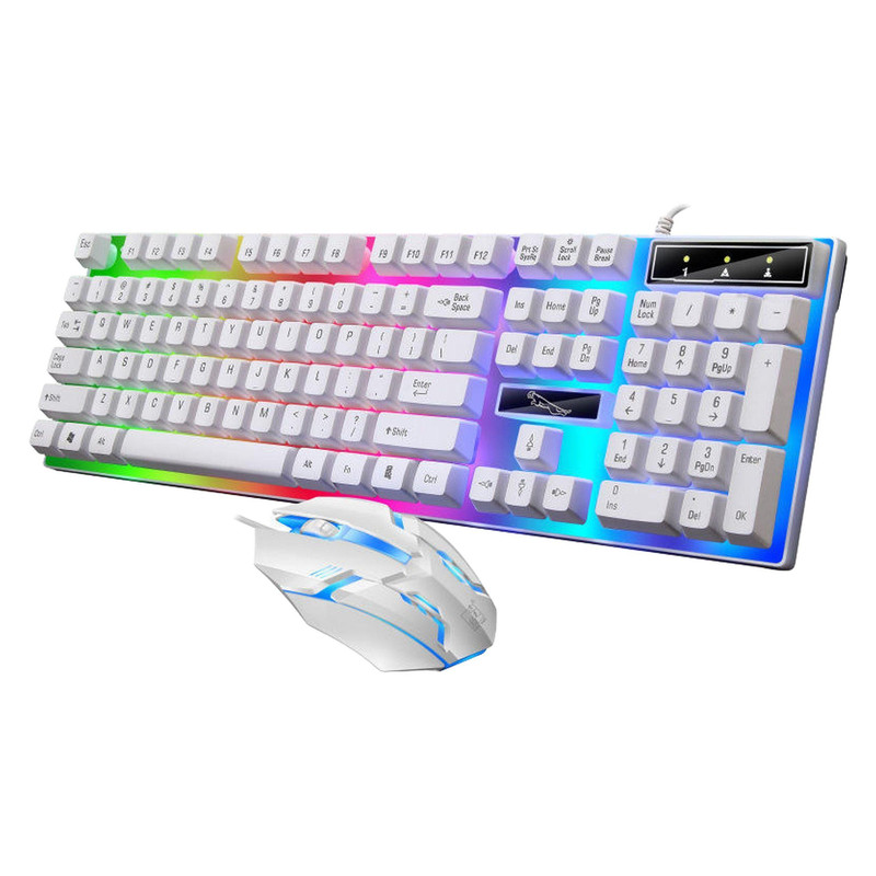 کیبورد و ماوس گیمینگ مدل G21B، سوییچ ممبران، Full-size، نورپردازی RGB