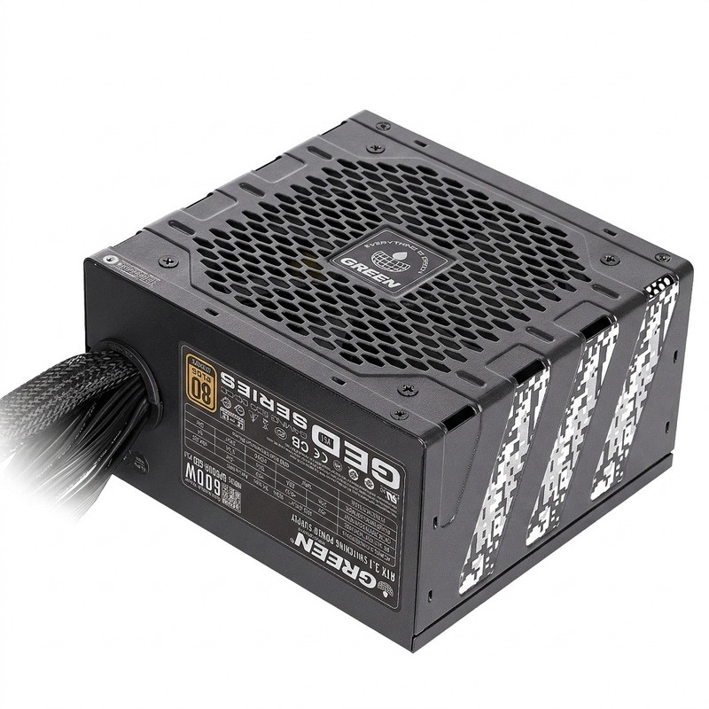 منبع تغذیه کامپیوتر 600W وات گرین مدل GP600A-GED V3.1 (ATX 3.1)